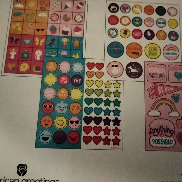 American Greetings 524 Stickers Smiley Face Rainbow Emoji Kids Crafting Reward - Picture 3 of 4